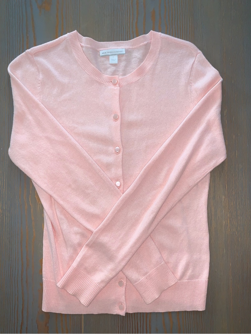 Women’s New York & Company Light Pink Button-Front Cardigan